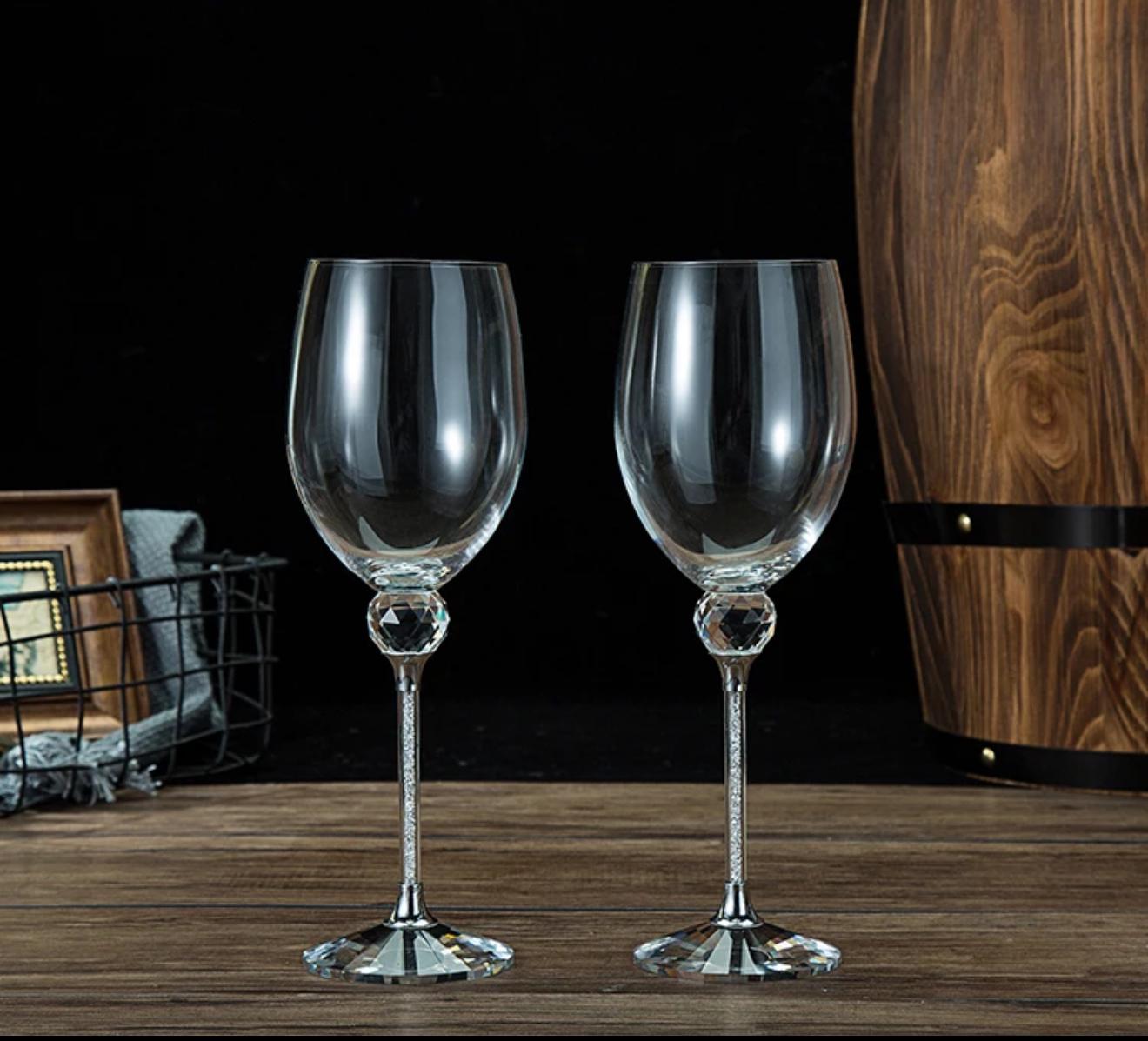 “Venetia” Crystal Wine Glass Set of 2